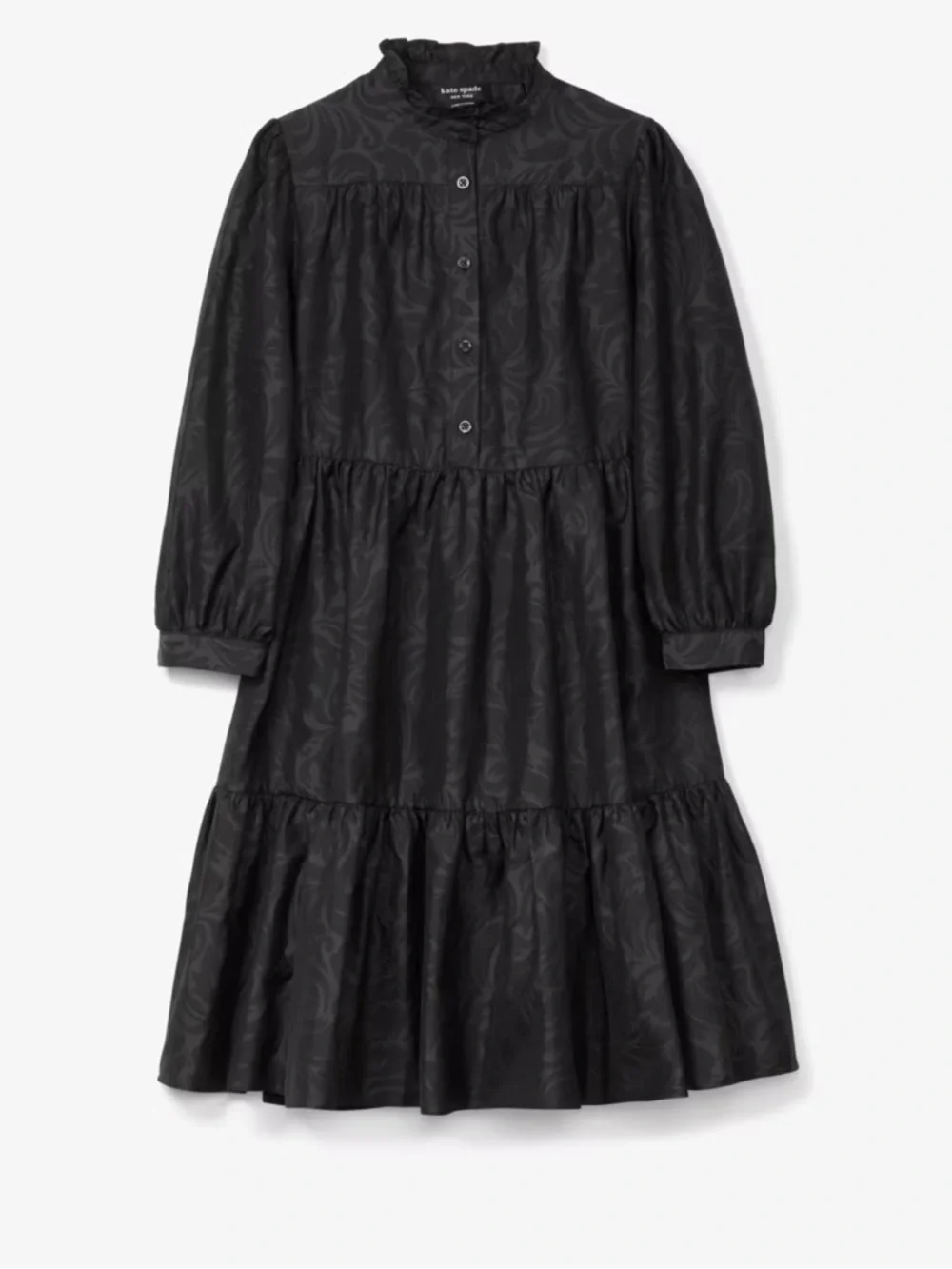 ✨ Kate Spade New York Flourish Swirl Tiered Taffeta Mini Dress Size Medium